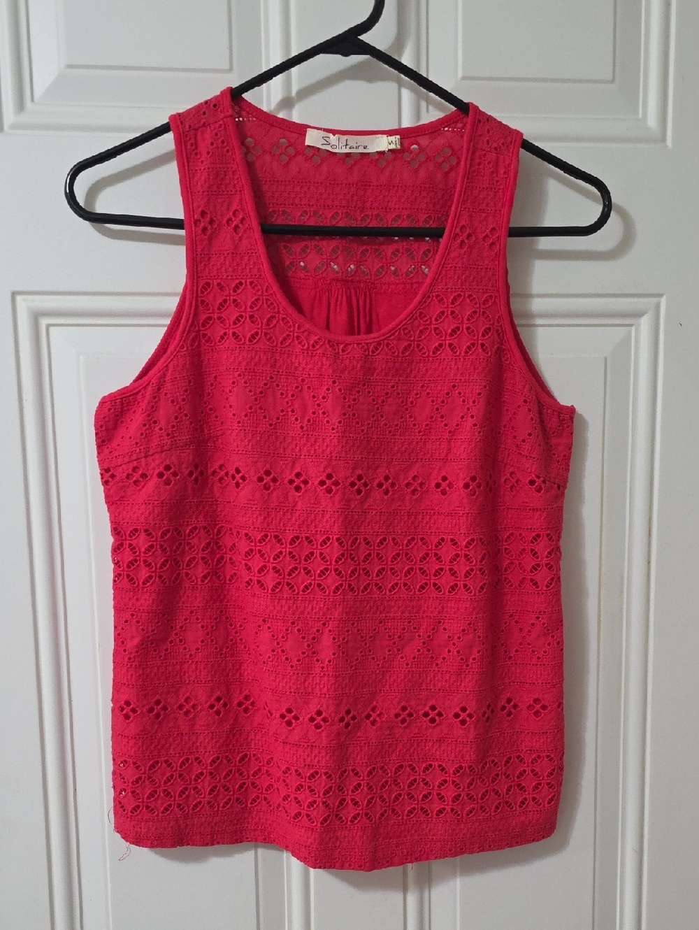 Solitaire Hot Pink Crochet Tank Top - Women's Sleeveless